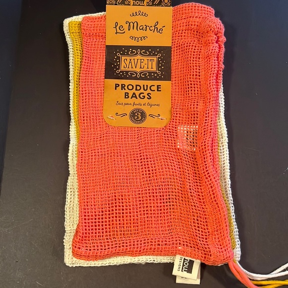 Le Marché (market) “save it” produce bags in 3 colors-12”x 14” bags w/drawstring - Picture 3 of 16